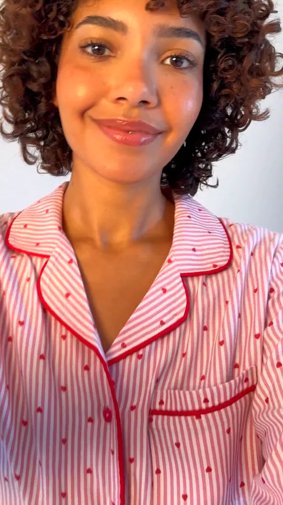 Soft Brushed Woven Pyjama Top - Hearts - Image 2