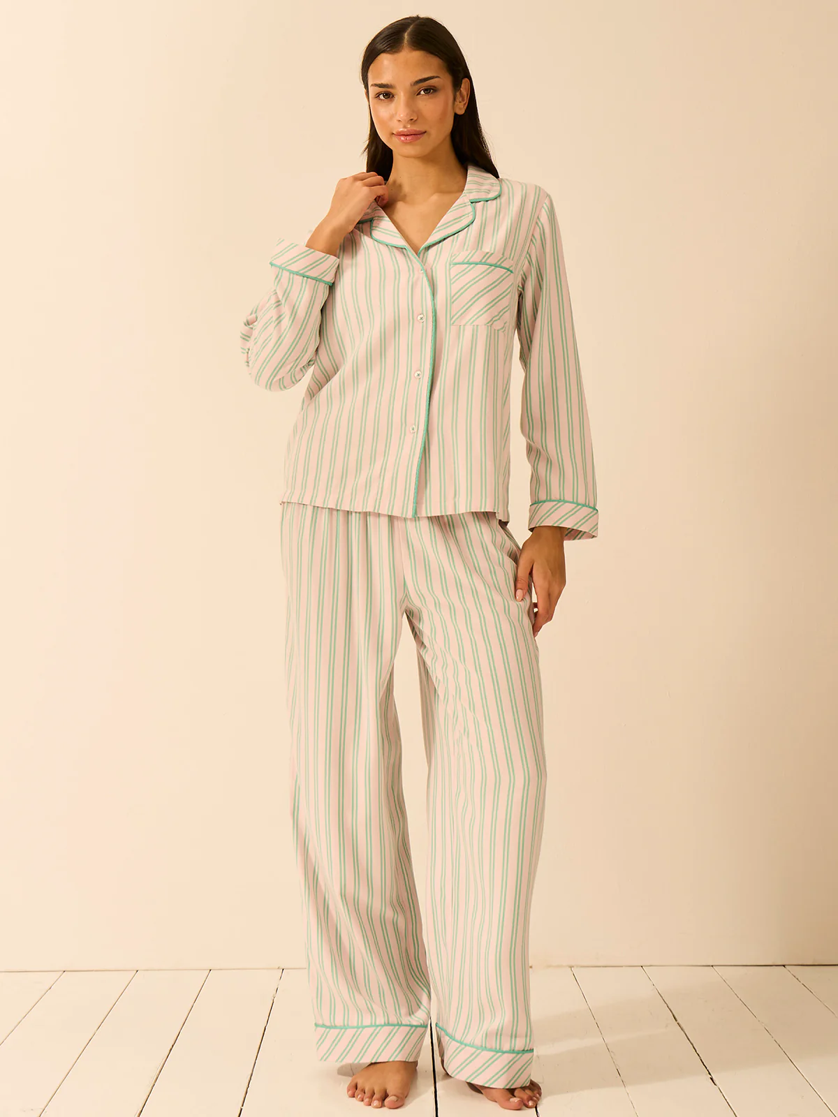 Soft Brushed Woven Pyjama Top - Lady Garden - Image 6