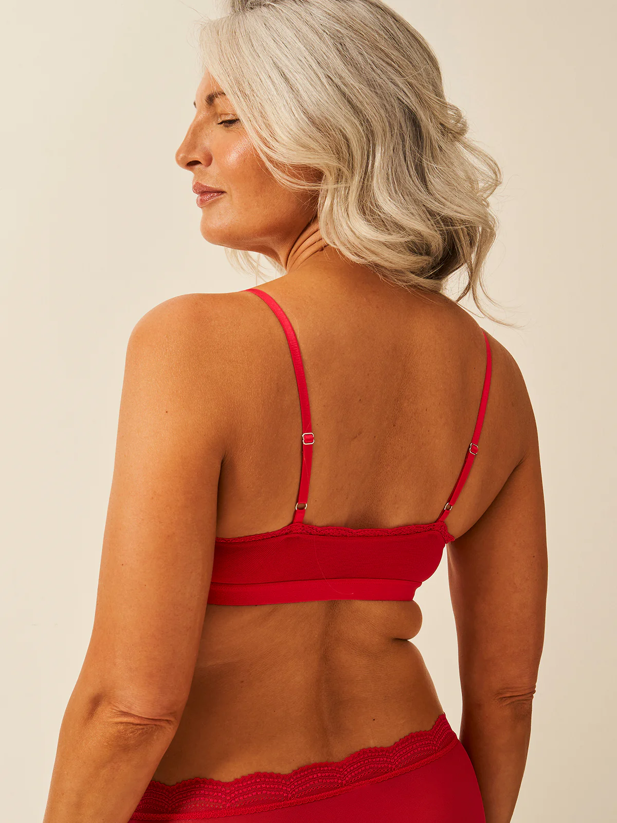 String Scoop Mesh Bra - Cherry Red - Image 2