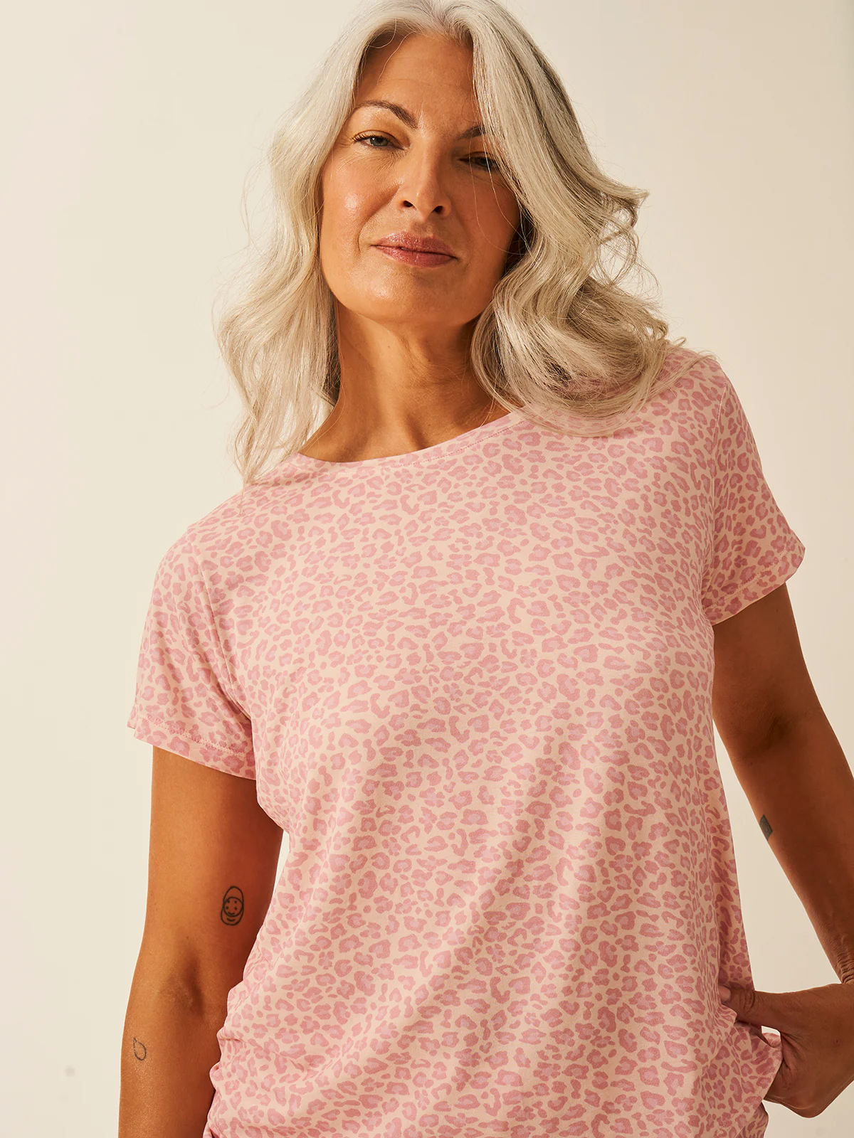 T-shirt & Short Pyjama Set- Pink-a-Boo Leopard - Image 3