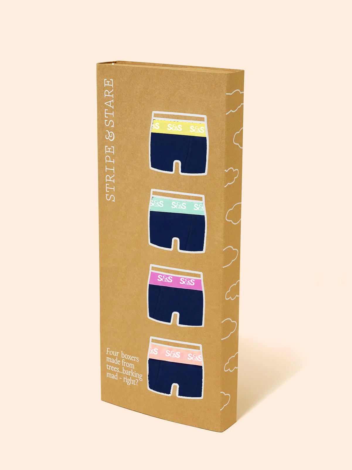 Women's Boxer Four Pack - Navy Pastels - Image 5