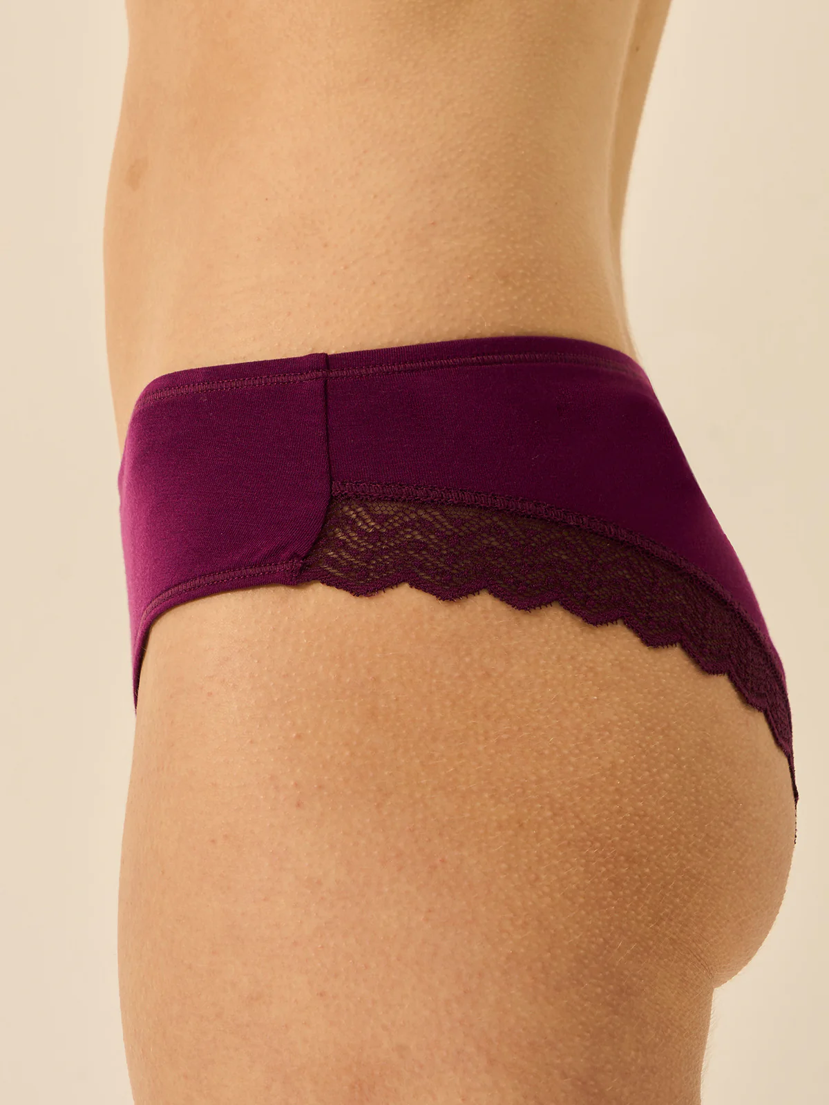 ZigZag Lace Brazilian Knicker - Black Cherry - Image 3