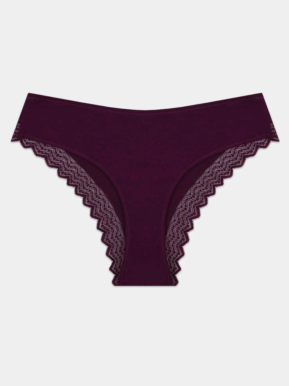 ZigZag Lace Brazilian Knicker - Black Cherry - Image 6