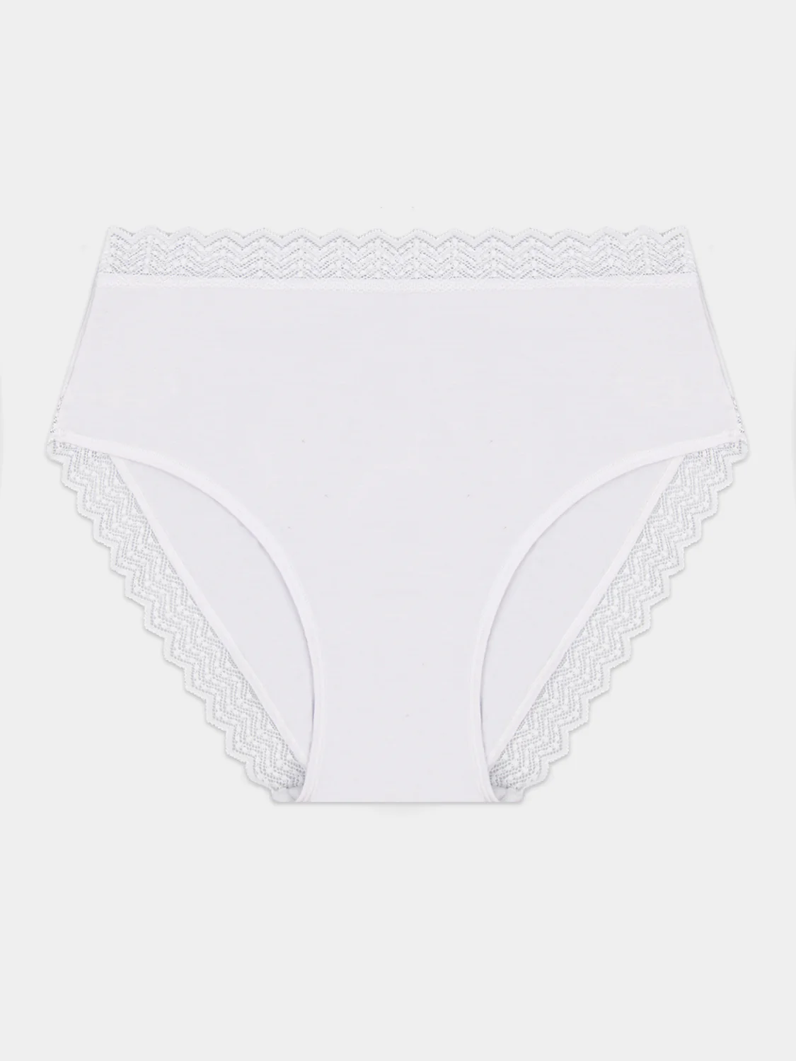 ZigZag Lace High Rise Knicker - White - Image 5