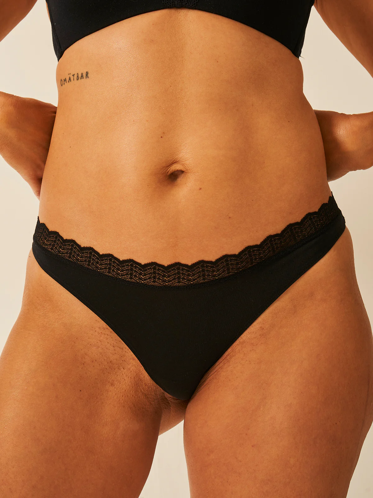 ZigZag Lace Thong - Black - Image 4