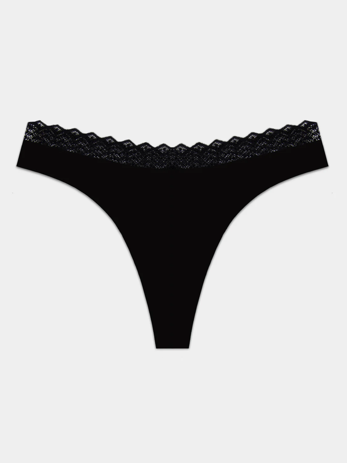 ZigZag Lace Thong - Black - Image 6