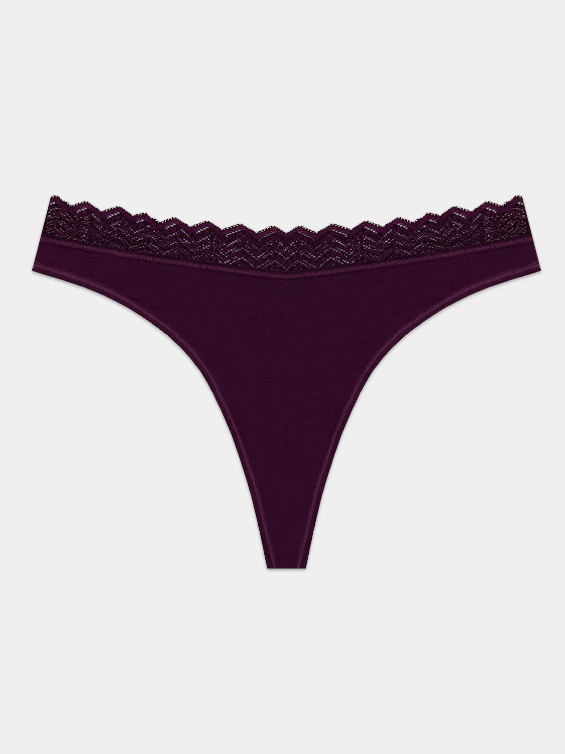 ZigZag Lace Thong - Black Cherry - Image 5