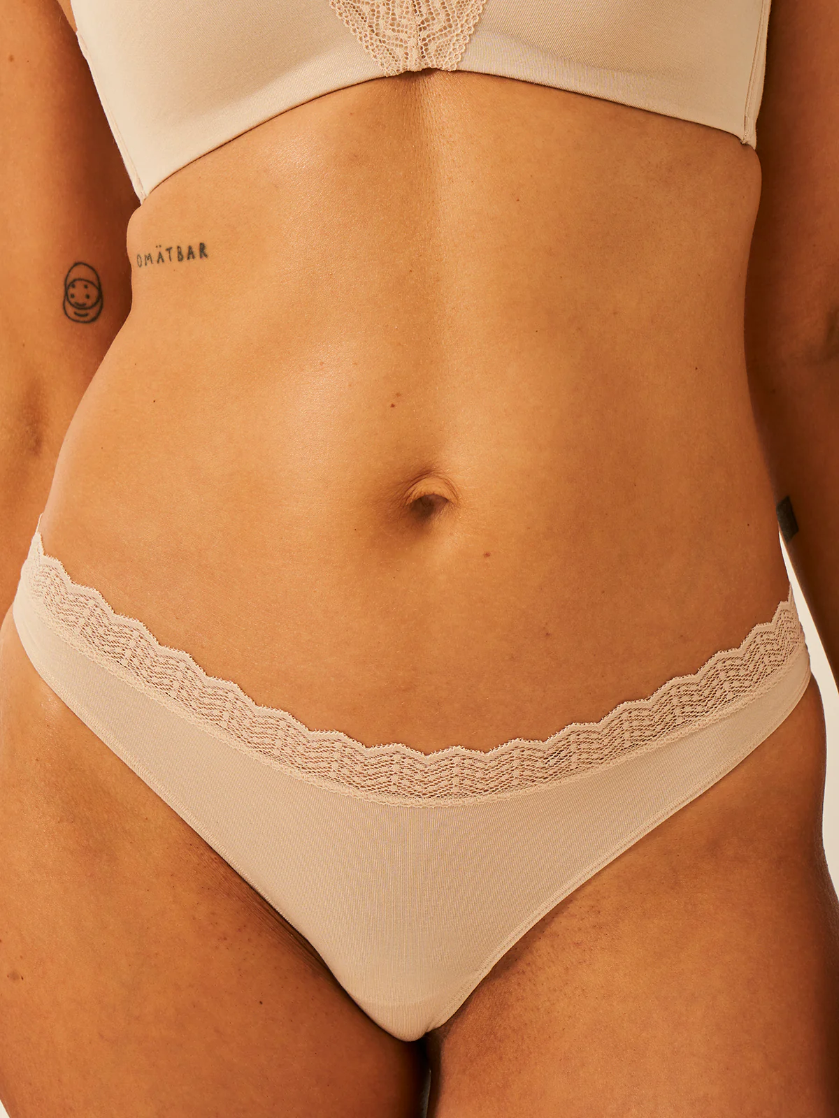 ZigZag Lace Thong - Sand - Image 2