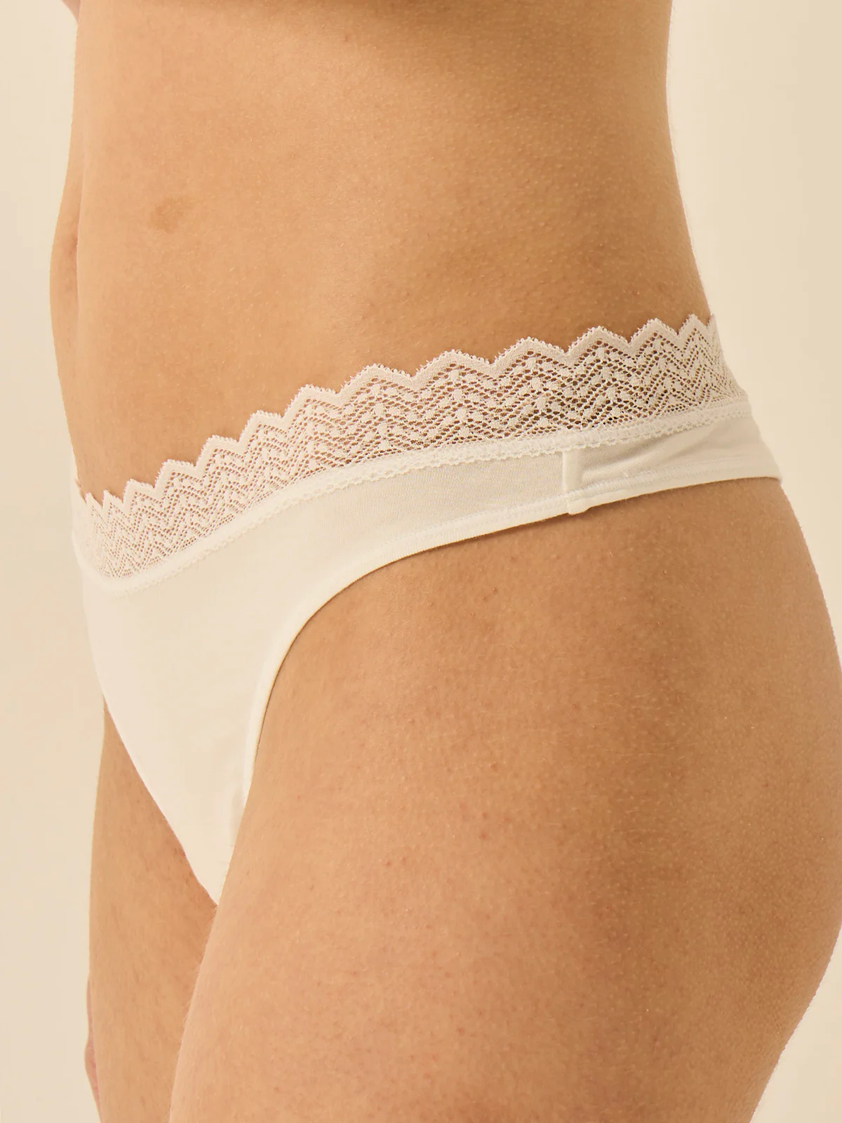 ZigZag Lace Thong - White - Image 3